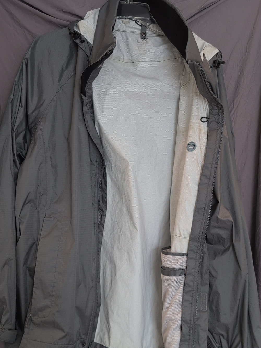 Cutter & Buck Men's Gray Hooded Raincoat